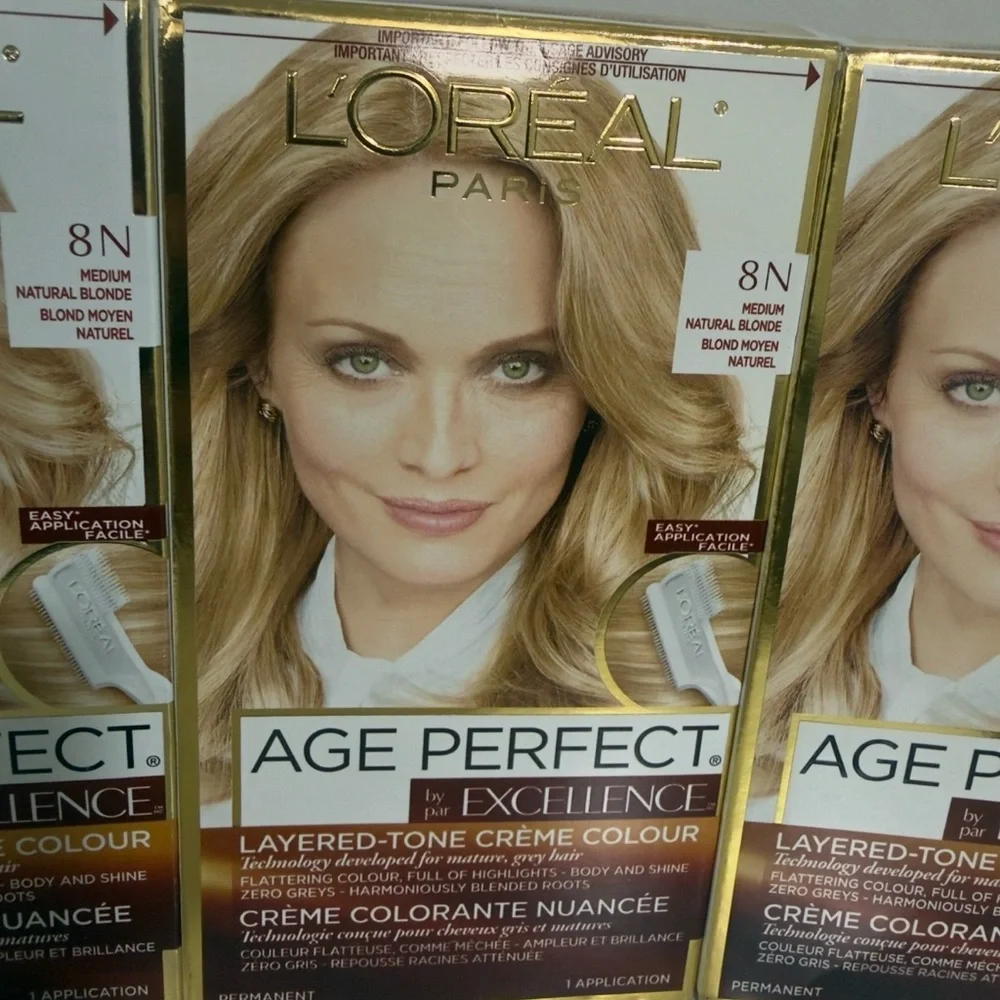 Brand New L'Oreal Age Perfect by Excellence 8N Medium Blonde Hair Color- 3 packs - Picture 2 of 2